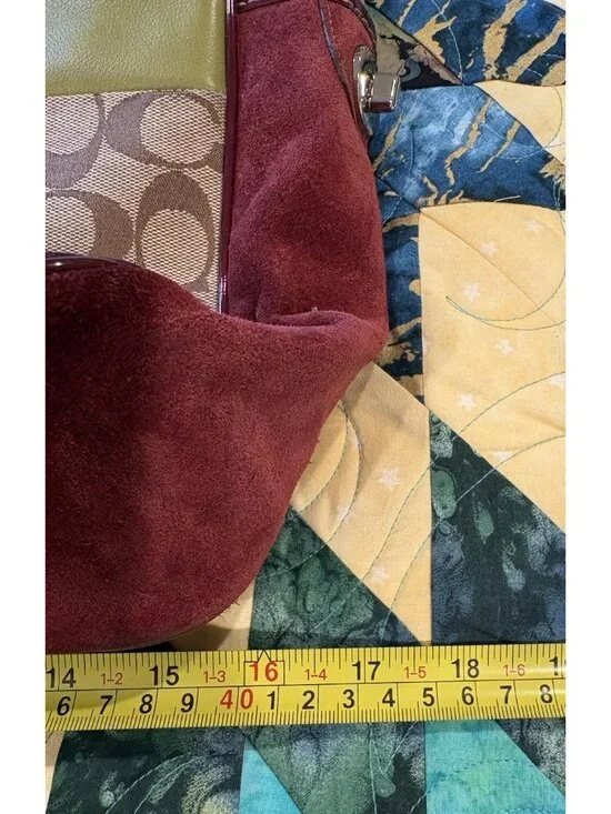 Vtg COACH Purse Legacy Rare Leather Limited Edition Patchwork Suede Tote 1437 - Picture 11 of 16